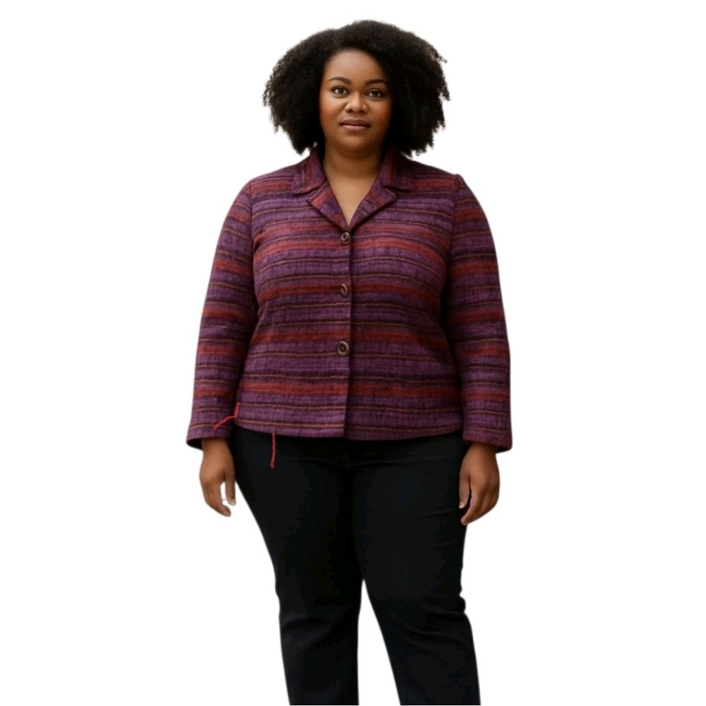 REQUIREMENTS Vintage Lined Button Up Blazer Jacket Coat Shacket Plus Size 16